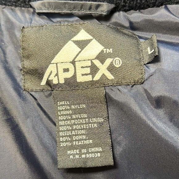 APEX YK2 Down Puffer Jacket, Navy Blue Sz Large - Picture 4 of 9